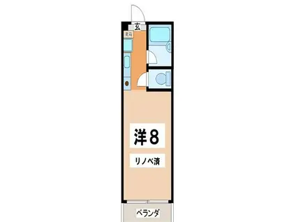 ハウベストマンション1番館上熊本(1K/7階)の間取り写真