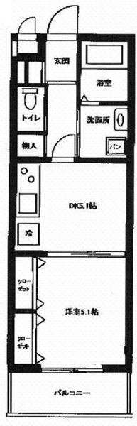 ポルトフィーノ(1DK/3階)の間取り写真