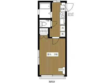 木町ビル202(1K/2階)の間取り写真