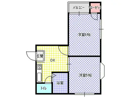 平成ハイツ木田(2DK/4階)の間取り写真