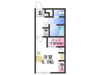 レオパレスコンフォート光明池(1K/1階)の間取り写真