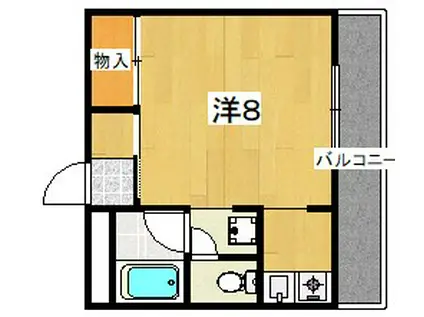 プチ山岡(1K/2階)の間取り写真