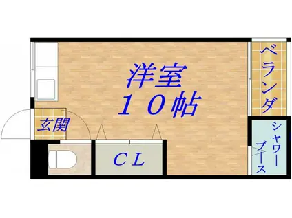 岡野マンション(ワンルーム/2階)の間取り写真