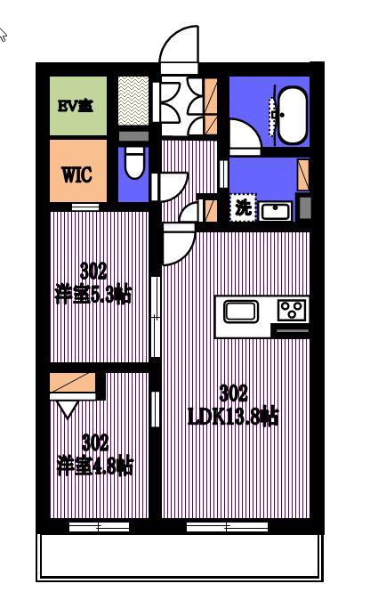 ヒュペリオン梶ヶ谷(2LDK/3階)の間取り写真