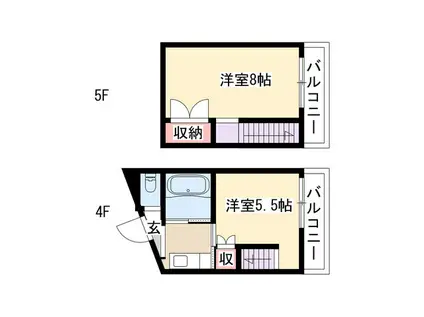 小川マンション(2K/4階)の間取り写真