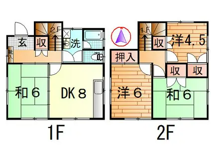 ラヴィーネ六鴻(4DK/1階)の間取り写真