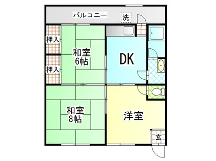 東雲マンション(3DK/1階)の間取り写真