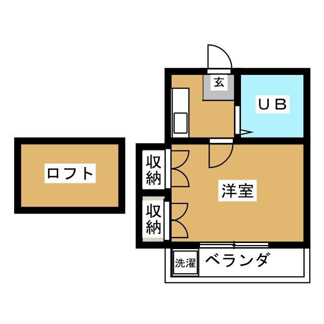 スウィートホーム柏88B(1K/2階)の間取り写真