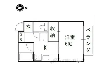 松見荘(1K/2階)の間取り写真