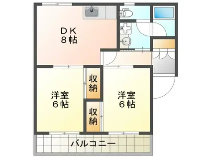 レジデンス武蔵(2DK/3階)の間取り写真