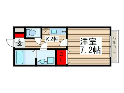 NOARK 高塚新田(1K/2階)の間取り写真