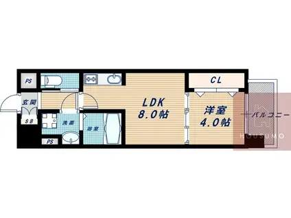 ライフステージ江坂南(1LDK/6階)の間取り写真