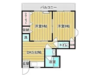 パストラルハイム三鈴(2DK/3階)の間取り写真