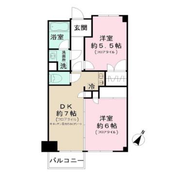 アーバンコートサカスIII(2DK/3階)の間取り写真