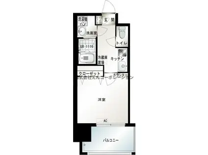 エンクレスト博多駅前III(1K/14階)の間取り写真