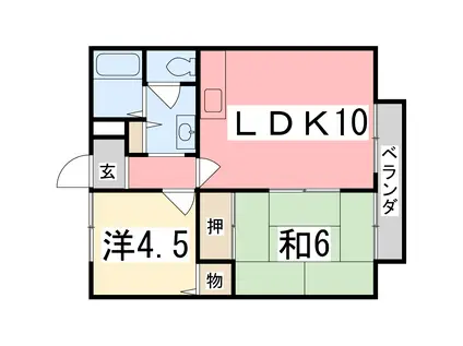 サンエクレール(2LDK/1階)の間取り写真