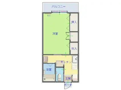 プラザマンション(1K/5階)の間取り写真