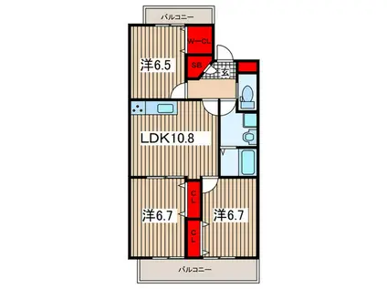プルメリア与野(3LDK/3階)の間取り写真