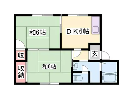 メゾンセントラルパーク(2DK/2階)の間取り写真
