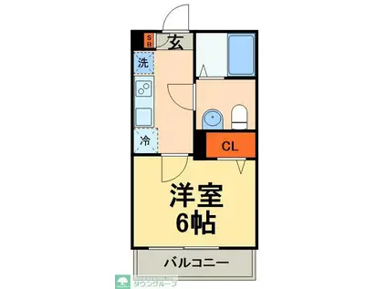 リベール薬園台(1K/1階)の間取り写真