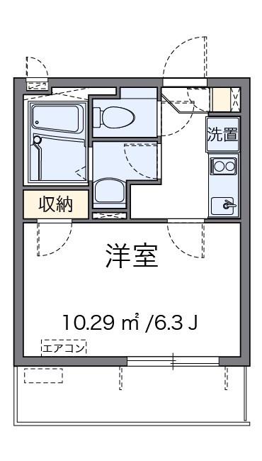 レジスター本郷(1K/2階)の間取り写真