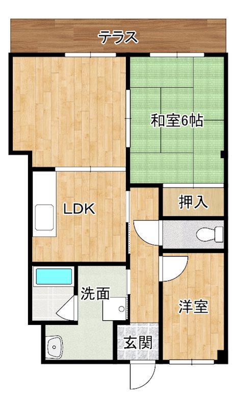 ポレールさかえ(3DK/1階)の間取り写真