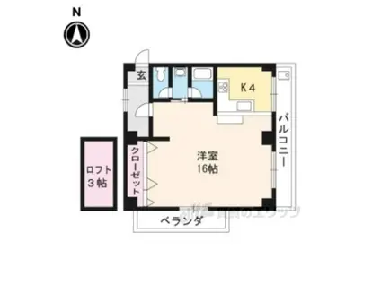 アレックスVII(1K/3階)の間取り写真