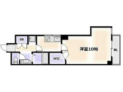 CITY SPIRE桜川II(1K/8階)の間取り写真