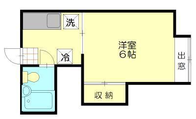 リバーサイド川元B(1K/1階)の間取り写真