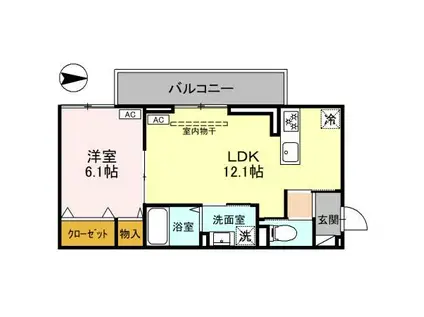 カスタリアVII(1LDK/2階)の間取り写真