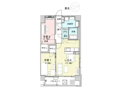 リバーランド マーリエ(2LDK/2階)の間取り写真