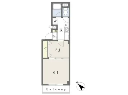 チェリーロード(2K/4階)の間取り写真