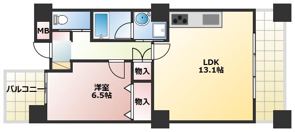 パークビュー明石(1LDK/4階)の間取り写真