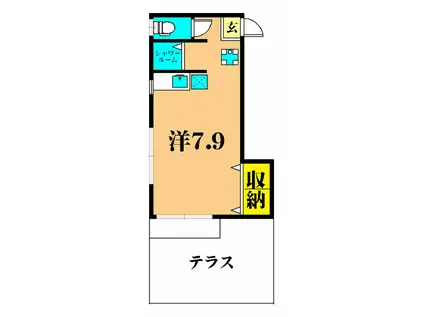 栄荘(ワンルーム/1階)の間取り写真