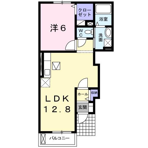 セレッソフローラーリアC(1LDK/1階)の間取り写真