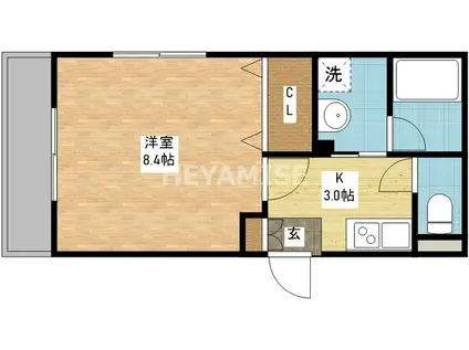 グリーンコート樺島(1K/1階)の間取り写真