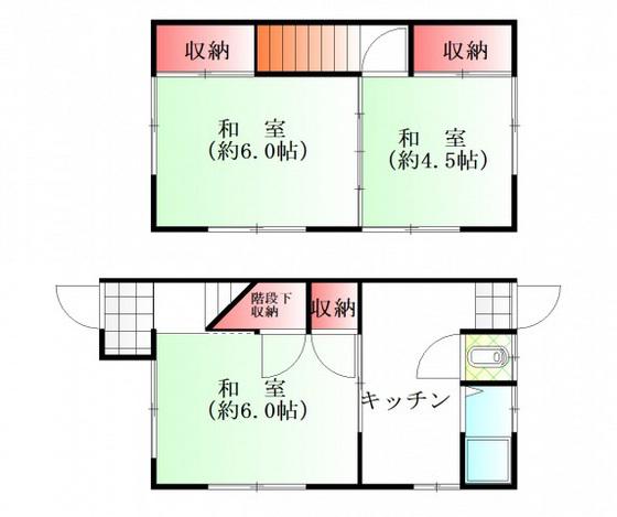 シェルゥ丹那(2DK/1階)の間取り写真