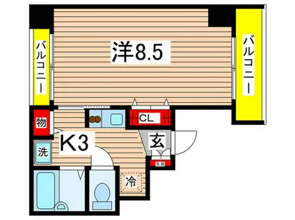 マリンパレス新田町(1K/7階)の間取り写真