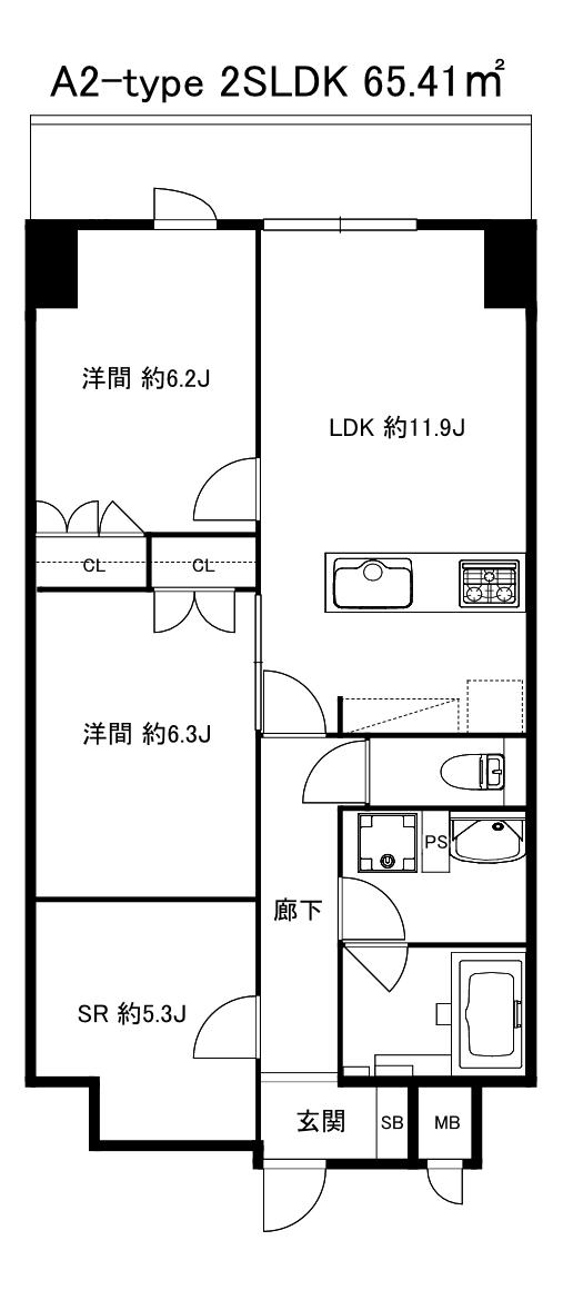 リ・ベストII(2SLDK/5階)の間取り写真