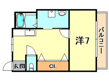 寿マンション(1K/1階)の間取り写真