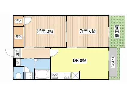 メゾン今村(2DK/1階)の間取り写真