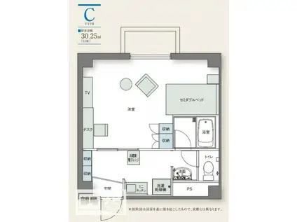 アルファコンフォート高松(1K/3階)の間取り写真