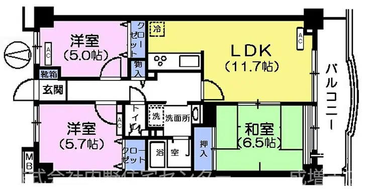 プラザサン・タナカ5号館 3階階 間取り