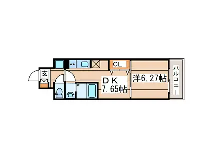 CITY連坊VII(1DK/4階)の間取り写真
