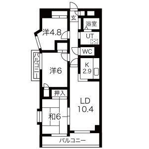 日本泉ビル(3LDK/11階)の間取り写真