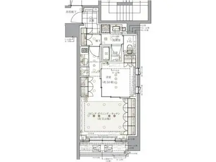 レ・ジェイドクロス千代田神保町(1LDK/5階)の間取り写真