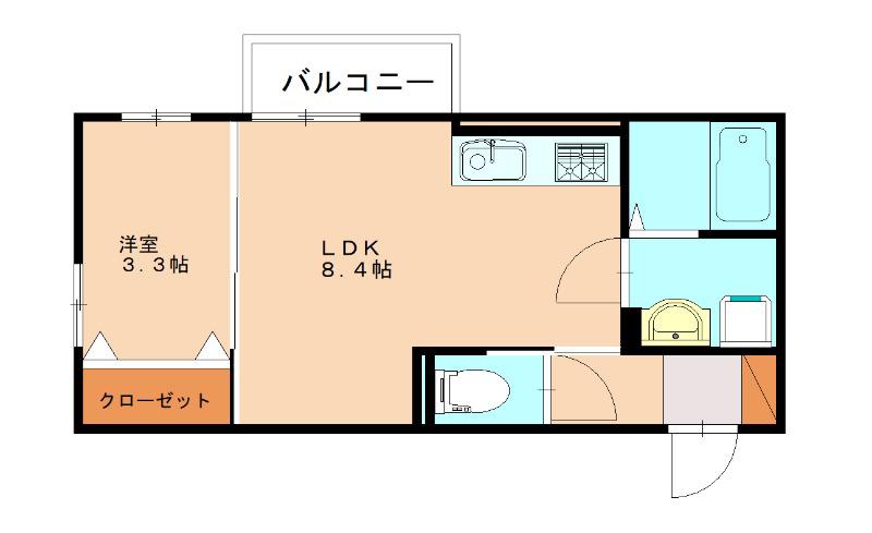 ヴェラ下富野(1LDK/1階)の間取り写真