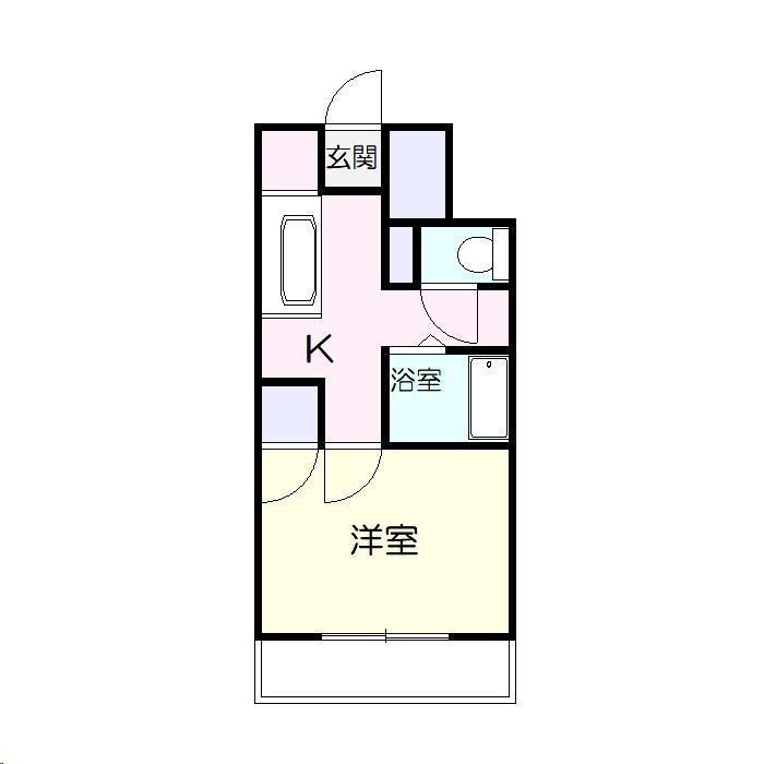 第3年見マンション(1K/4階)の間取り写真
