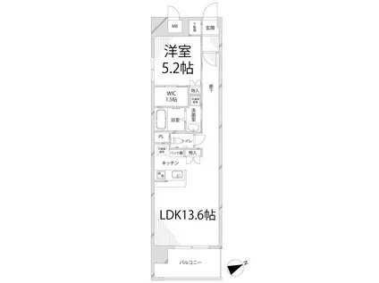 キャッスルコート神田町(1LDK/4階)の間取り写真