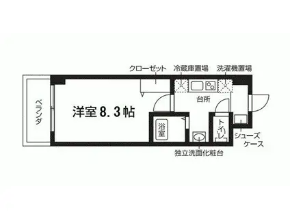 GRAND JETE(1K/2階)の間取り写真